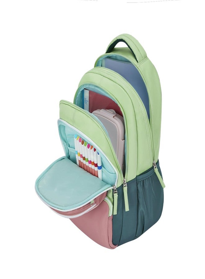 جيني حقيبة ظهر مدرسية جيني رازيل للبنات | 17 بوصة - 27 لترًا بثلاثة أقسام، خفيفة الوزن مع أكتاف مبطنة | مثالية للكتب، زجاجات المياه، الأدوات المكتبية، علبة الغداء، والأغراض الأساسية - أخضر - Image 5